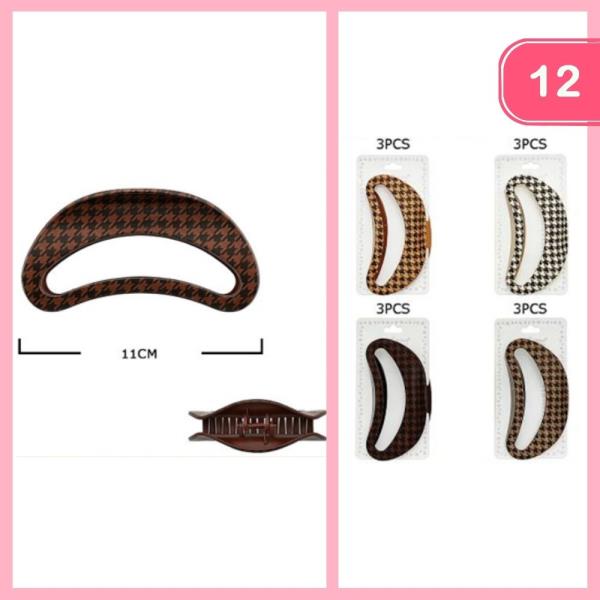 Houndstooth Crescent Hair Claw (12 Units)