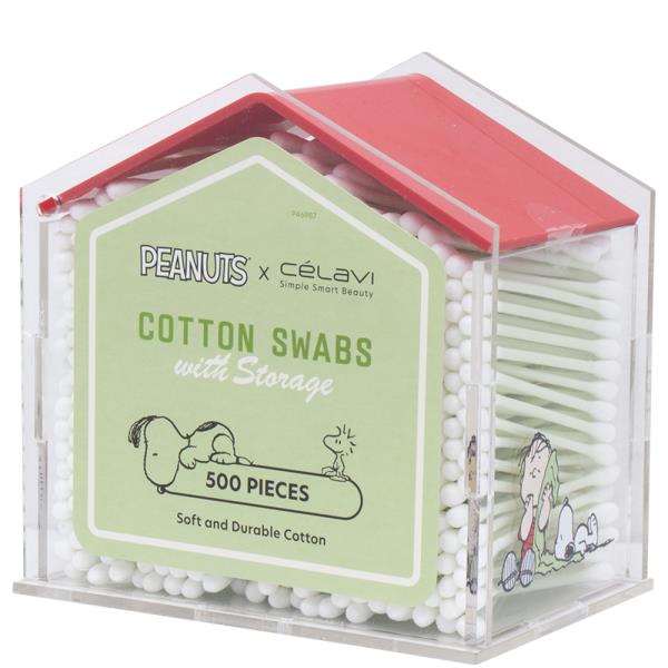 CELAVI X PEANUTS COTTON SWABS W STORAGE