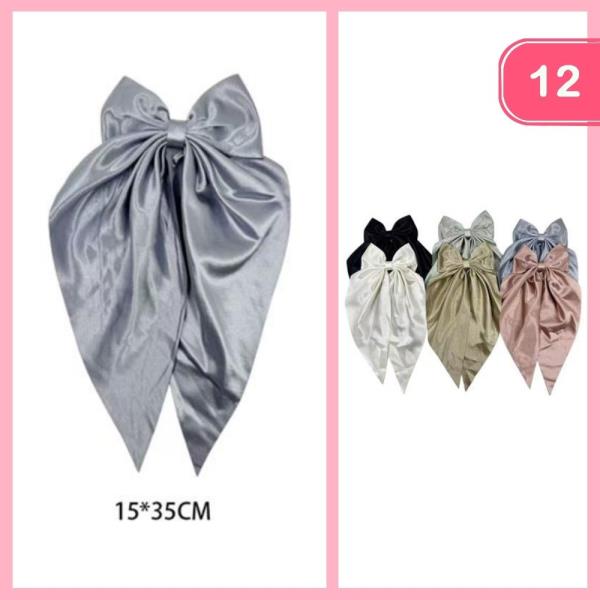 OVERSIZED LONG TAIL HAIR BOW (12 UNITS)