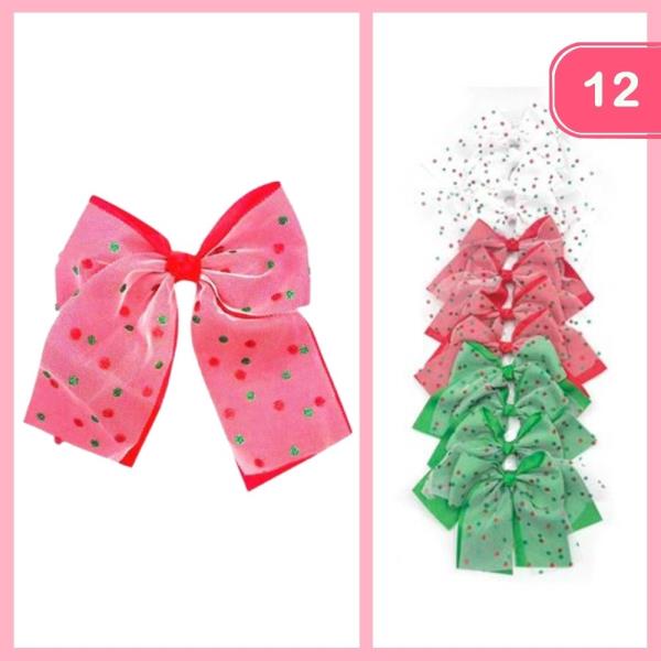 TULLE POLKA DOT HAIR BOW (12 UNITS)