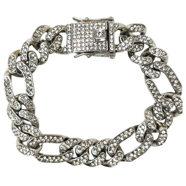 Iced Out Figaro Cuban Chain Bracelet