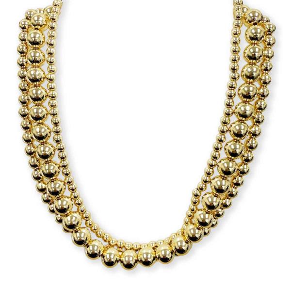 Triple Strand Graduated Bead Necklace