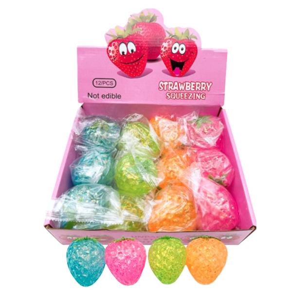Strawberry Squeezing Stress Ball (12 Units)