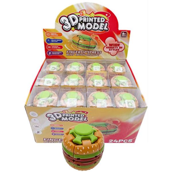 Hamburger Fingertip Stress Relief Toy (24 Units)