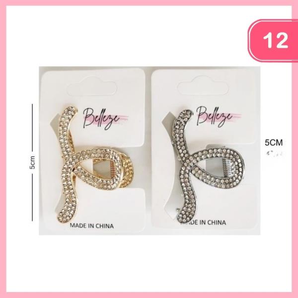 Rhinestone Knot Hair Claw Clip (12 Units)