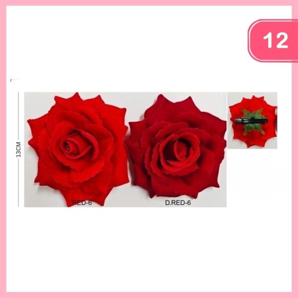 Rose Flower Hair Clip  (12 Units)