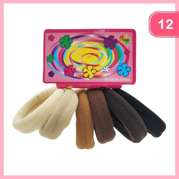Fabric Covered Hair Ties (12 Units)