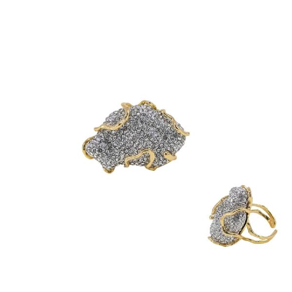 Crystal Pave Organic Statement Ring