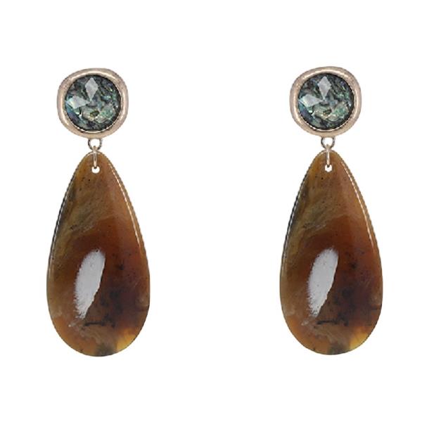 Teardrop Stone Drop Earrings