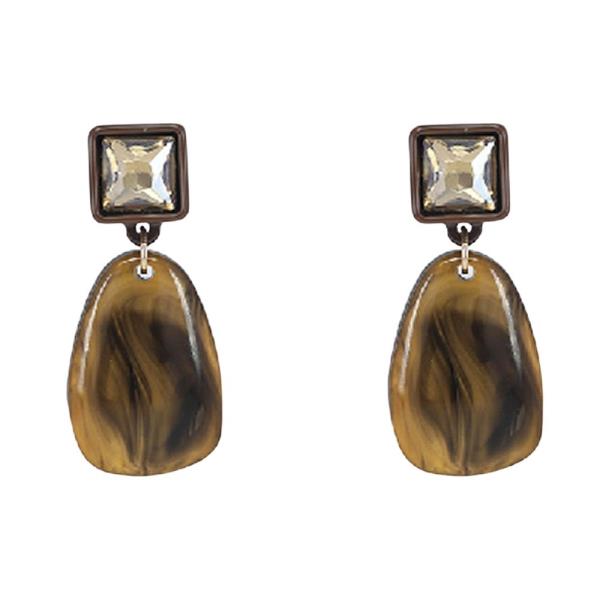 Square Rhinestone Drop Earring