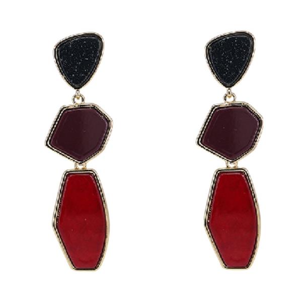 Geometric Layered Drop Earrings