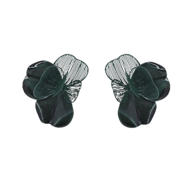 Sculptural Layered Flower Petal Earrings