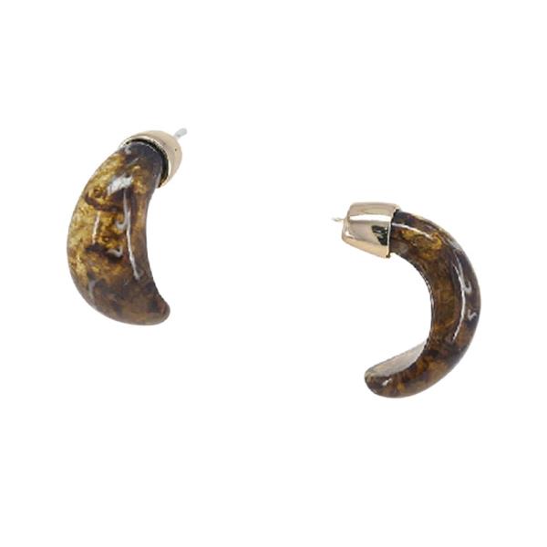 Marbled Crescent Hoop Earrings