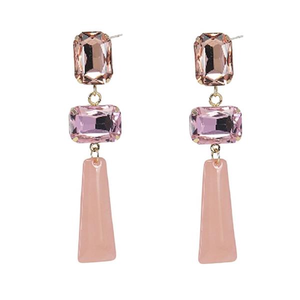 Rectangular Crystal Statement Drop Earrings