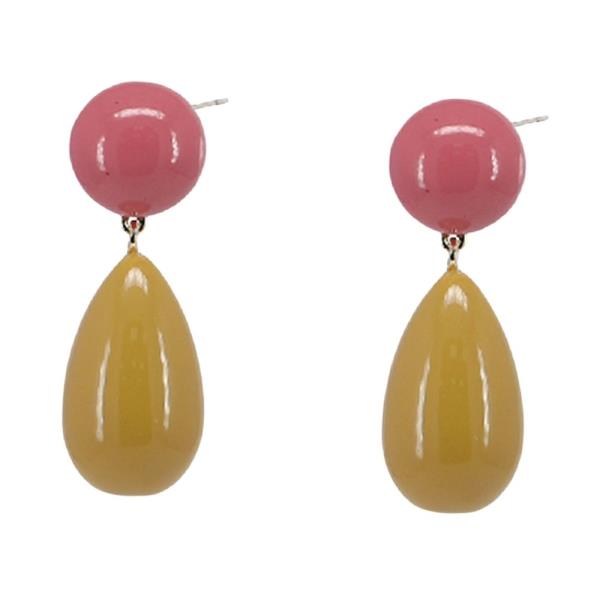 Ball Top Teardrop Drop Earrings