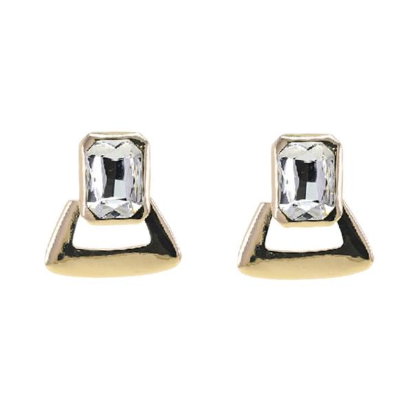 Crystal Rectangle Triangle Drop Earrings