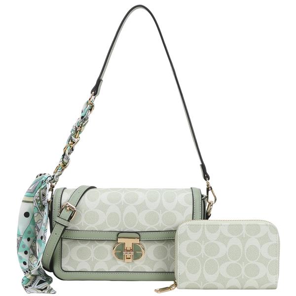 2IN1 MONOGRAM SHOULDER BAG AND WALLET SET