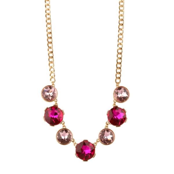Round Stone Cluster Chain Necklace