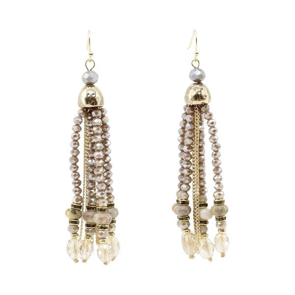 Beaded Tassel Dangle Earrings