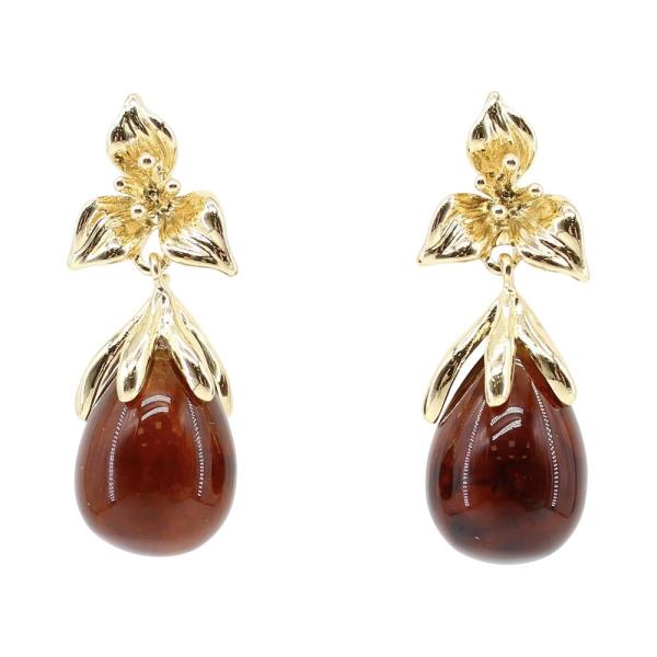 Flower Teardrop Dangle Earrings
