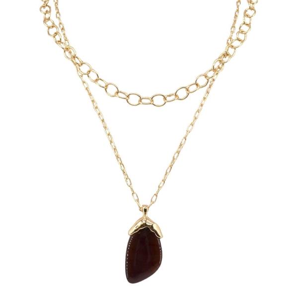 Layered Chain Pendant Necklace