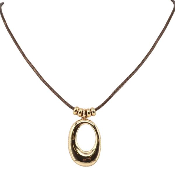 Open Oval Pendant Necklace