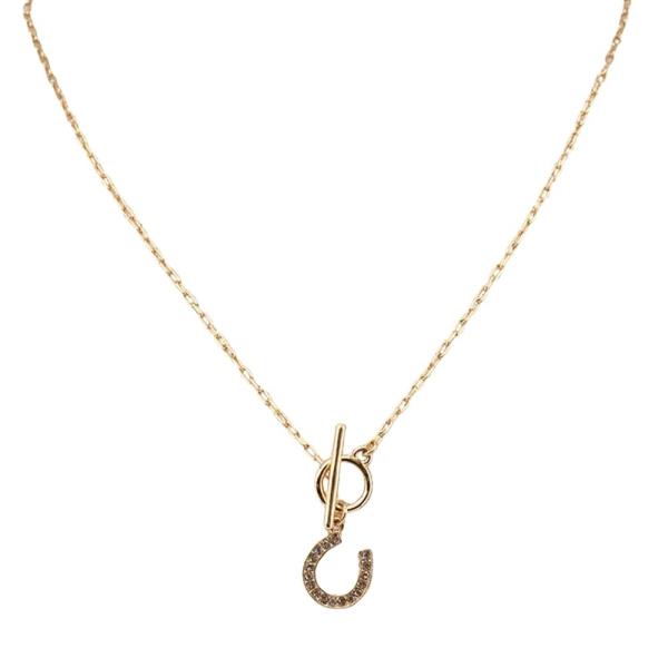 Horseshoe Pendant Toggle Chain Necklace