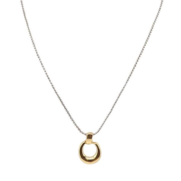 Open Circle Pendant Chain Necklace