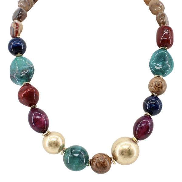 Chunky Mixed Bead Statement Necklace