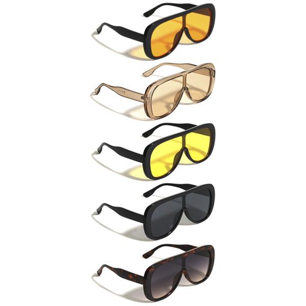 OVERSIZED SHIELD LENS MODERN AVIATORS SUNGLASSES 1DZ