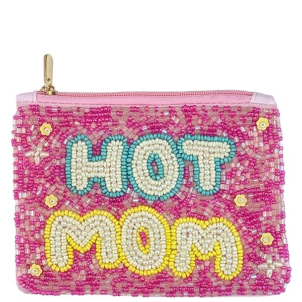 SEED BEAD HOT MOM COIN PURSE BAG