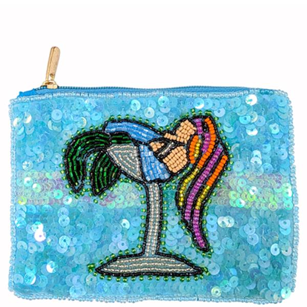 SEED BEAD COCKTAIL COIN PURSE BAG