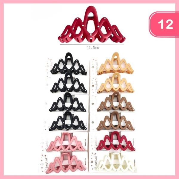 Wavy Openwork Hair Claw Clip (12 Units)