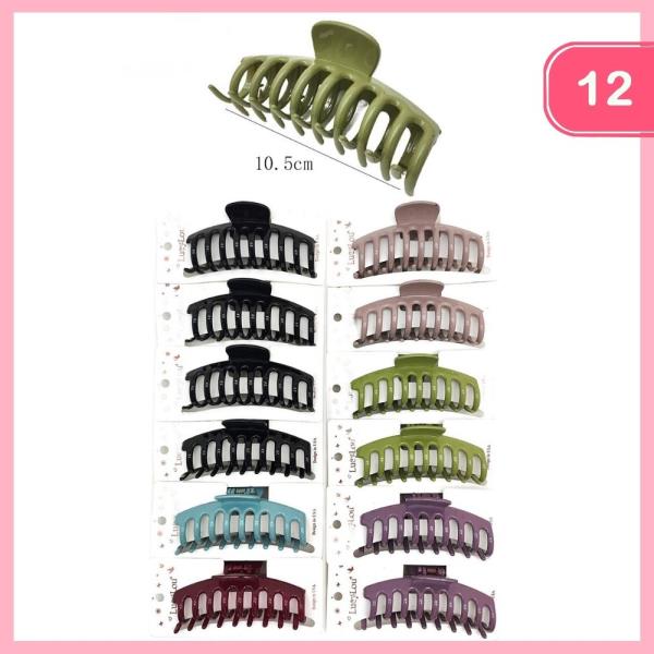 Large Open Design Hair Claw Clip (12 Units)