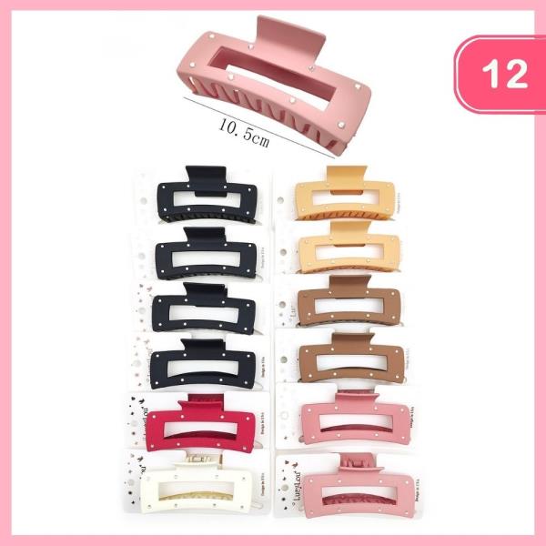 Matte Rectangle Hair Claw Clip (12 Units)