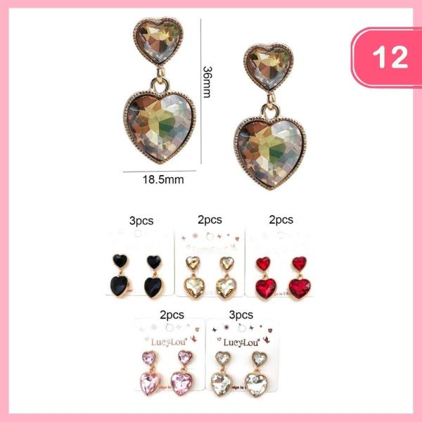 Heart Drop Earrings (12 Units)