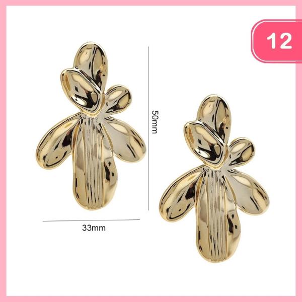 Sculpted Petal Stud Earrings (12 Units)