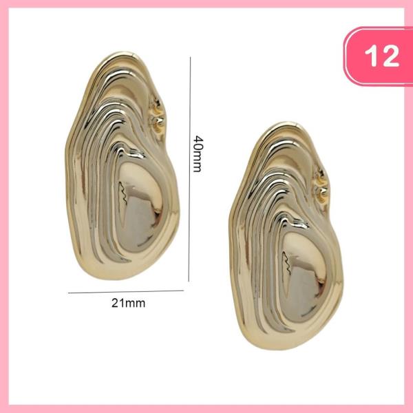 Wavy Textured Statement Earrings (12 Units)