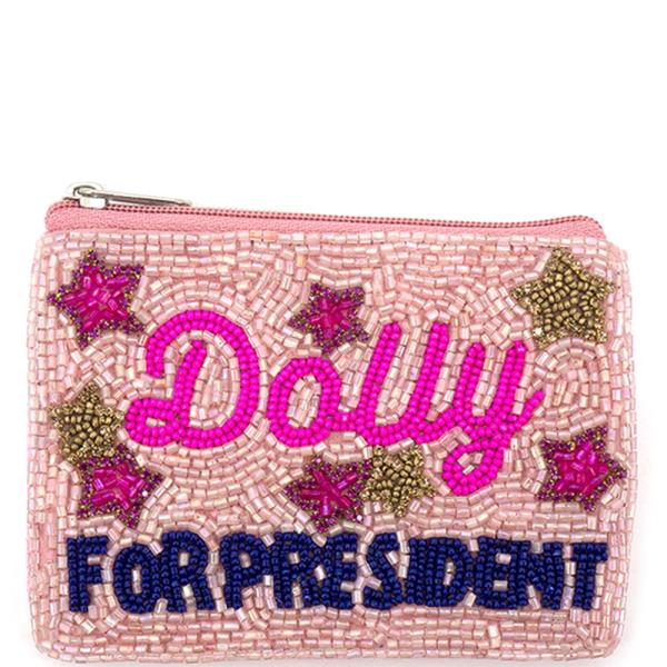Seed Bead Dolly For President Coin Purse