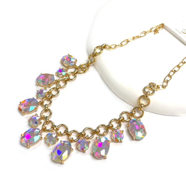Oversized Stone Cluster Statement Necklace