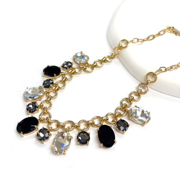 Chunky Chain Rhinestone Statement Necklace
