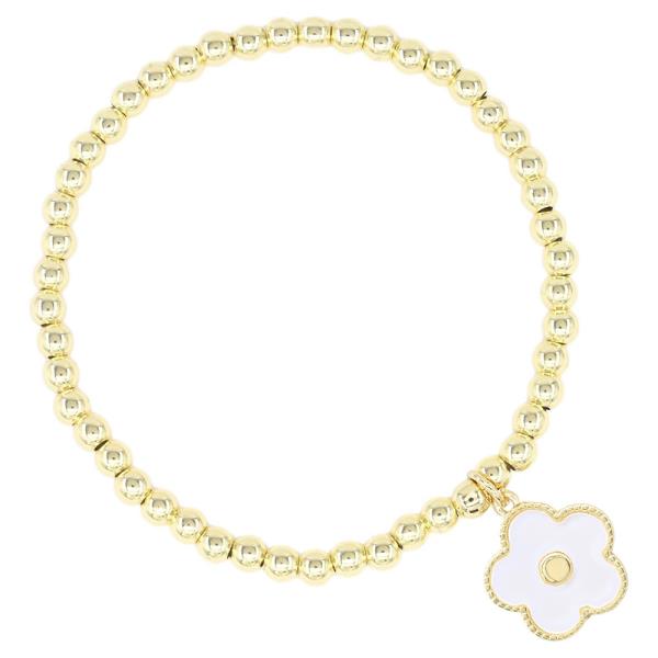 Stainless Steel Flower Charm Bracelet