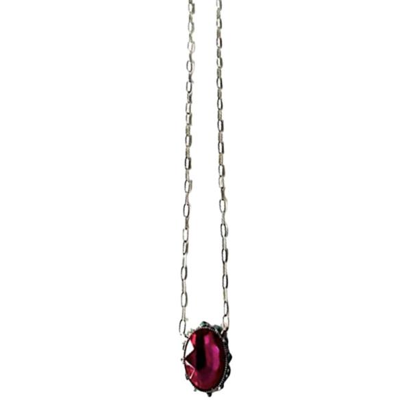 Ornate Oval Pendant Necklace