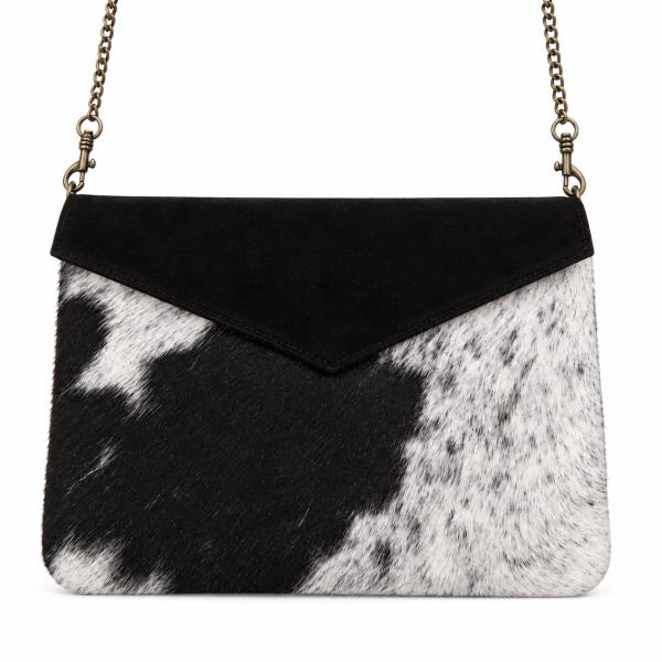 Animal Print Envelope Bag with Chain Strap