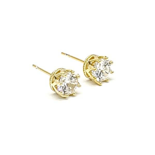 CZ Round Crystal Stud Earrings