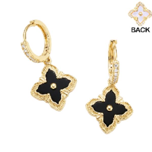 Clover Brass Huggies Earring