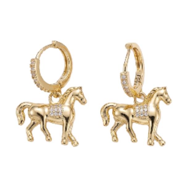 Horse Brass Huggies Earring