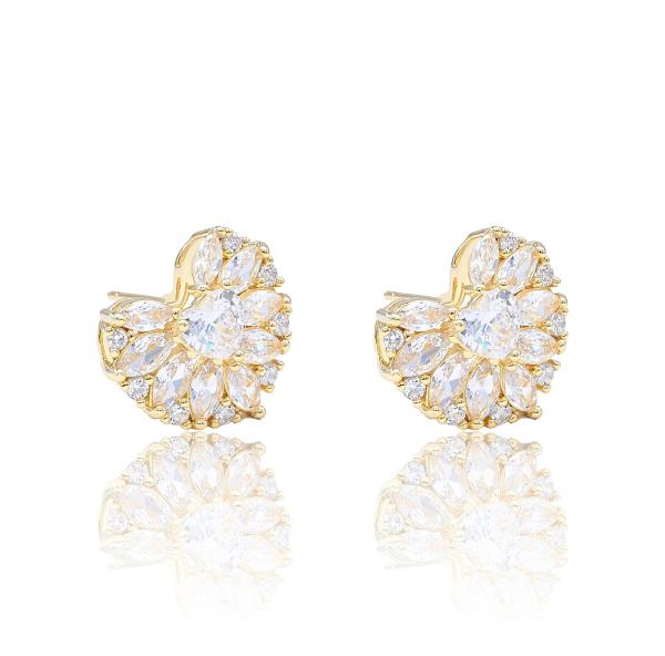 Heart Cubic Zirconia Stud Earring