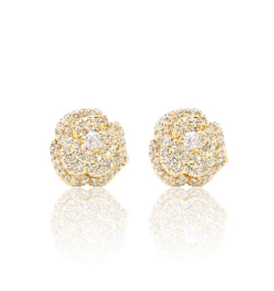 Rose CZ Stud Earrings