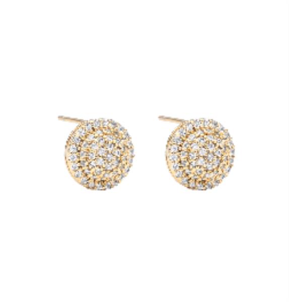 Round Pave Stud Earrings